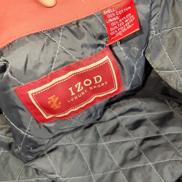 Izod Shacket Mens Sz Large Red Jacket Gorpcore Luxury Sport Shooting Shirt Cold - Picture 11 of 16